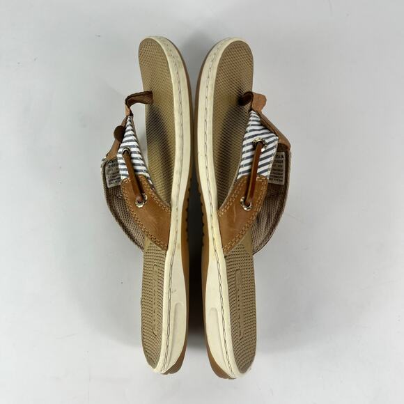 Sperry Top-Sider Womens 6.5M Shoes Sandals Flip Flops Flats Navy Nautical Stripe - Picture 3 of 15